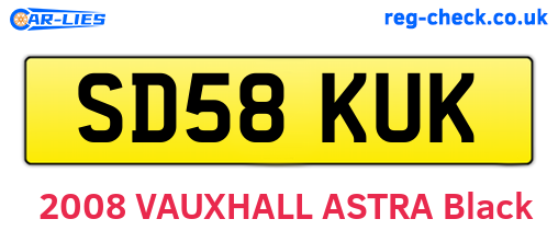 SD58KUK are the vehicle registration plates.
