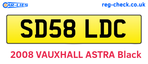 SD58LDC are the vehicle registration plates.