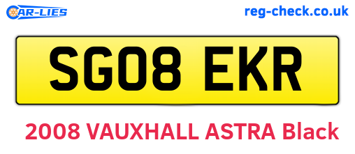 SG08EKR are the vehicle registration plates.