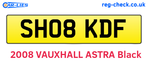 SH08KDF are the vehicle registration plates.