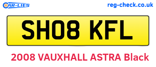 SH08KFL are the vehicle registration plates.