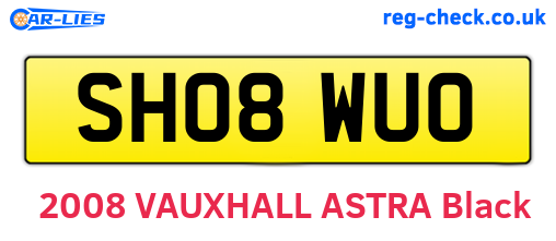 SH08WUO are the vehicle registration plates.