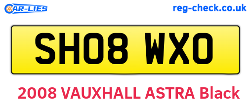 SH08WXO are the vehicle registration plates.