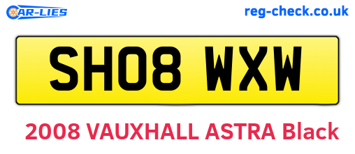 SH08WXW are the vehicle registration plates.