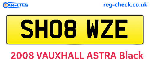 SH08WZE are the vehicle registration plates.