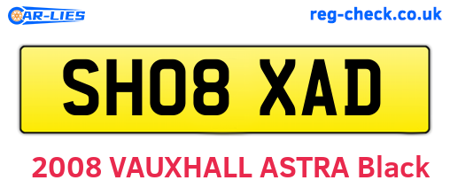 SH08XAD are the vehicle registration plates.