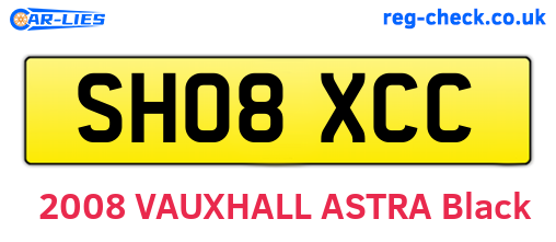 SH08XCC are the vehicle registration plates.