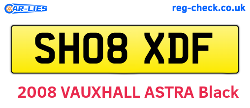 SH08XDF are the vehicle registration plates.
