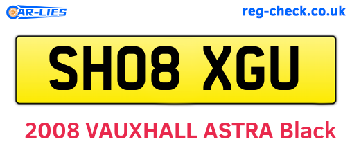 SH08XGU are the vehicle registration plates.