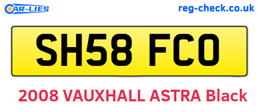 SH58FCO are the vehicle registration plates.