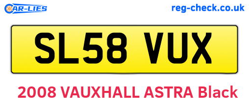 SL58VUX are the vehicle registration plates.