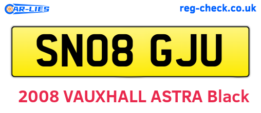 SN08GJU are the vehicle registration plates.