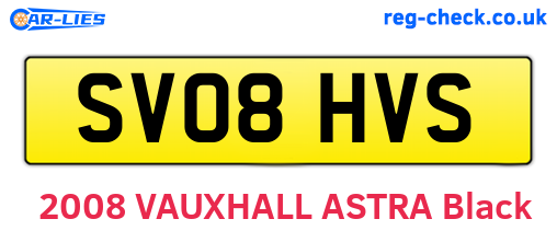 SV08HVS are the vehicle registration plates.