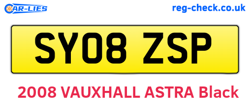SY08ZSP are the vehicle registration plates.