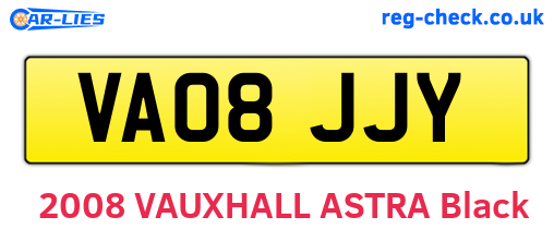 VA08JJY are the vehicle registration plates.