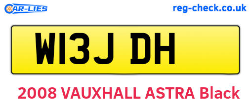 W13JDH are the vehicle registration plates.