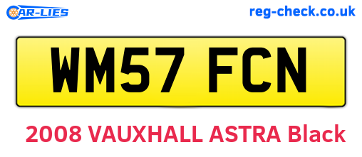 WM57FCN are the vehicle registration plates.