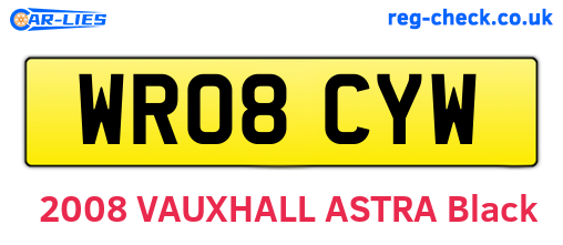 WR08CYW are the vehicle registration plates.
