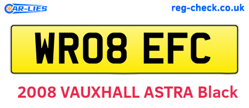 WR08EFC are the vehicle registration plates.