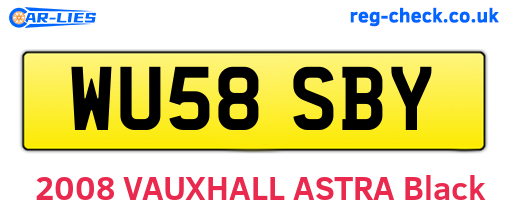 WU58SBY are the vehicle registration plates.