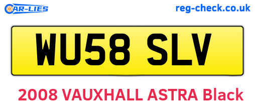 WU58SLV are the vehicle registration plates.