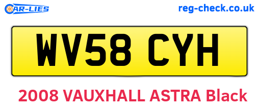 WV58CYH are the vehicle registration plates.