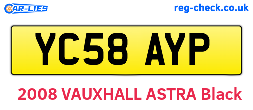 YC58AYP are the vehicle registration plates.