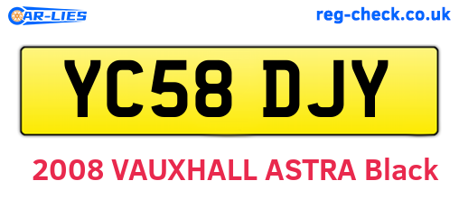 YC58DJY are the vehicle registration plates.
