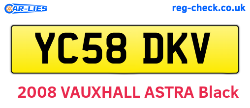 YC58DKV are the vehicle registration plates.