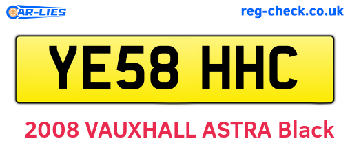 YE58HHC are the vehicle registration plates.