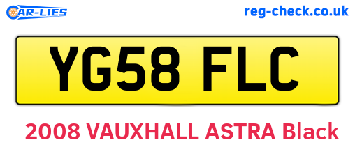 YG58FLC are the vehicle registration plates.