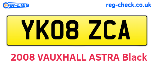 YK08ZCA are the vehicle registration plates.