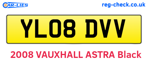 YL08DVV are the vehicle registration plates.