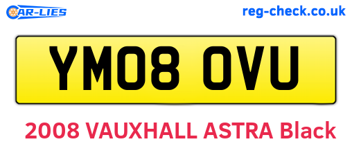 YM08OVU are the vehicle registration plates.