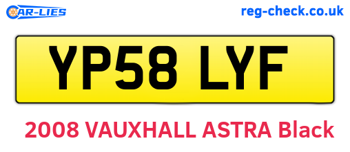 YP58LYF are the vehicle registration plates.