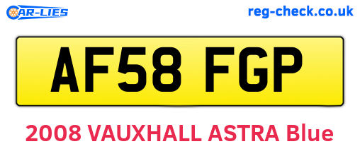 AF58FGP are the vehicle registration plates.