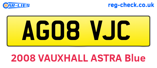 AG08VJC are the vehicle registration plates.