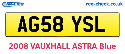 AG58YSL are the vehicle registration plates.