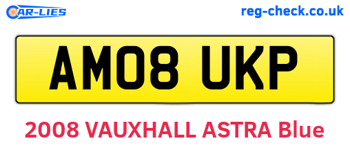 AM08UKP are the vehicle registration plates.