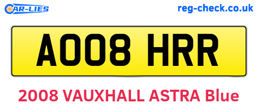 AO08HRR are the vehicle registration plates.