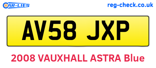 AV58JXP are the vehicle registration plates.