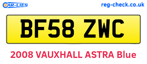 BF58ZWC are the vehicle registration plates.