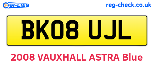 BK08UJL are the vehicle registration plates.