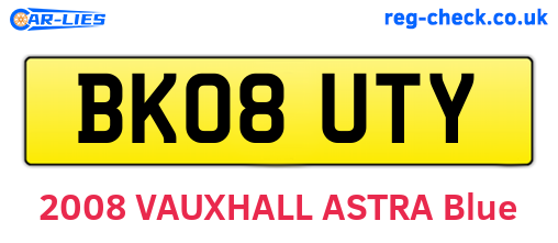 BK08UTY are the vehicle registration plates.