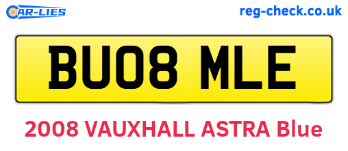 BU08MLE are the vehicle registration plates.
