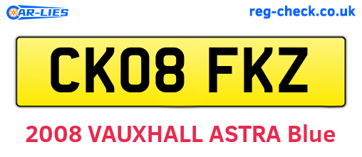 CK08FKZ are the vehicle registration plates.