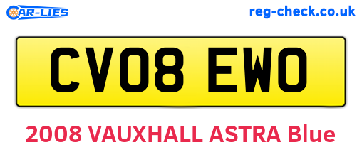 CV08EWO are the vehicle registration plates.