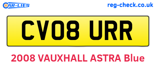CV08URR are the vehicle registration plates.