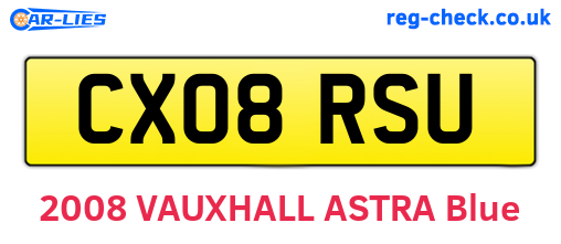 CX08RSU are the vehicle registration plates.