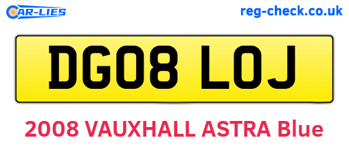 DG08LOJ are the vehicle registration plates.